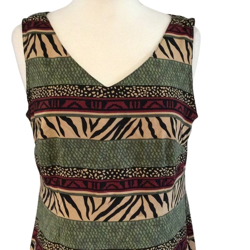 Kathie Lee Collection Multi-Print S/L V-Neck Dres… - image 2